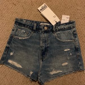 Zara hi rise denim shorts